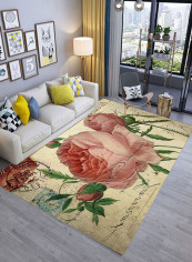 Floral Pattern Rectangular Anti-Slip Carpet Multicolour 140x200centimeter