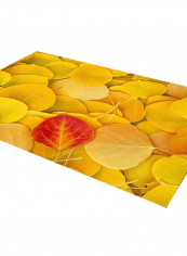 Leaves Photo Printing Living Room Floor Carpet Yellow One Size