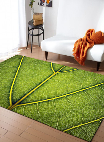 Printed Rectangular Area Rug Green One Size