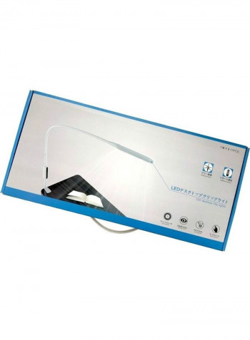Long Arm Clip-On Table Lamp White