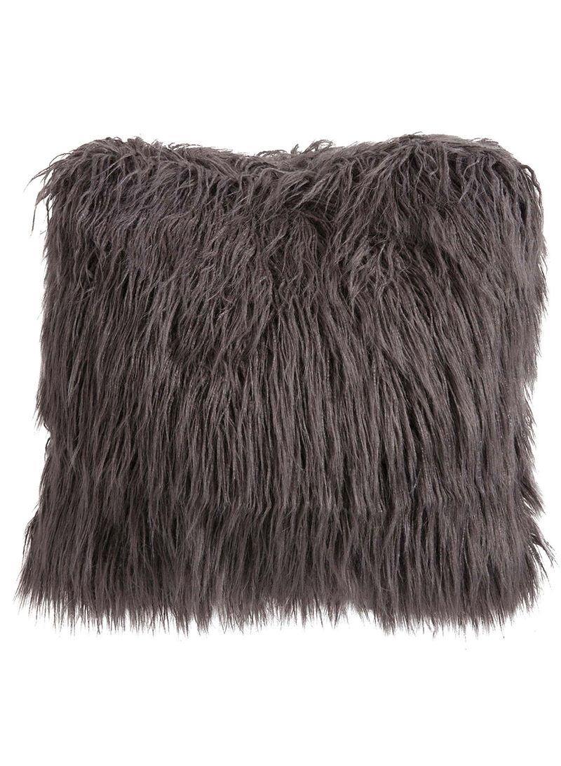 Fur Designed Throw Pillow Charcoal 20 x 20inch
