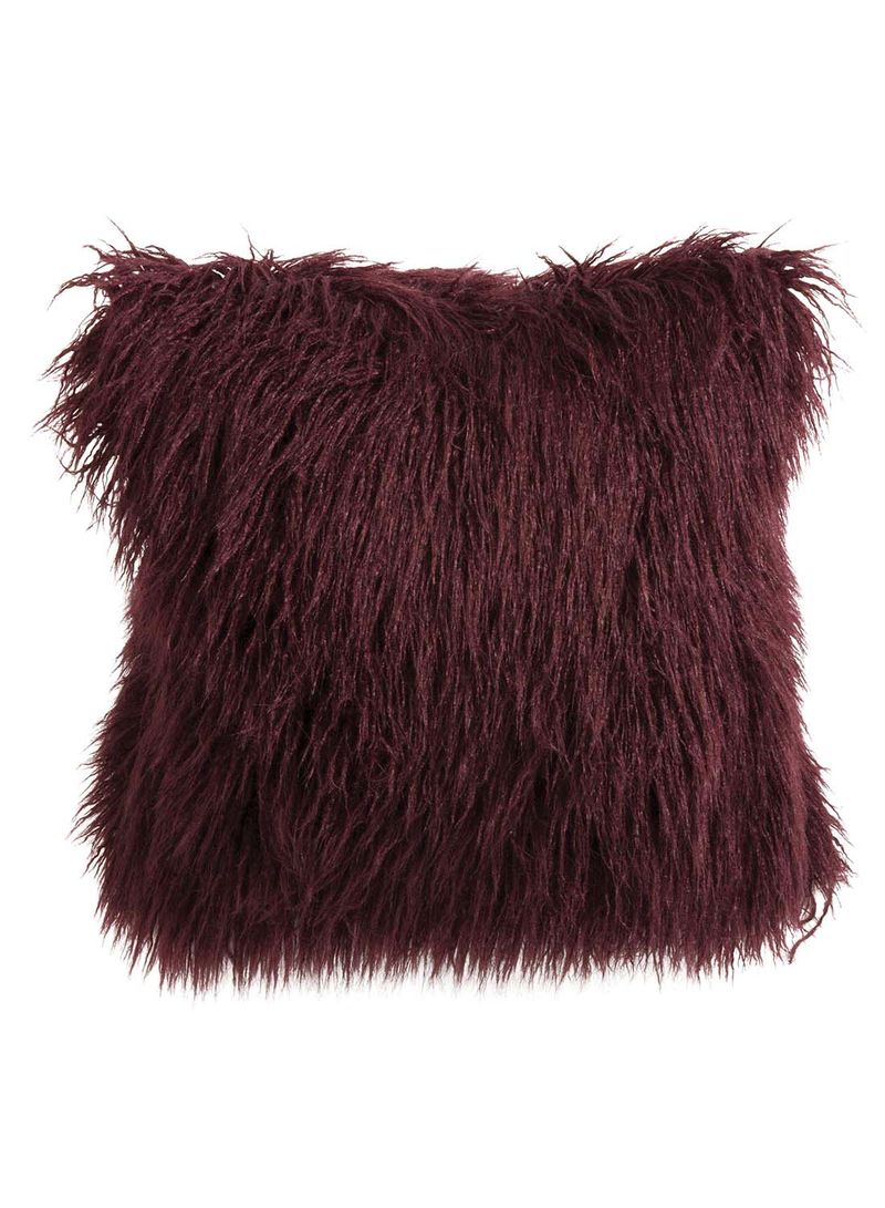 Fur Designed Throw Pillow Maroon 20 x 20inch