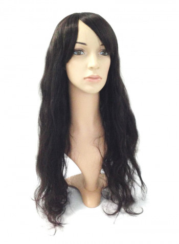 Natural Human Hair Full Wig أسود
