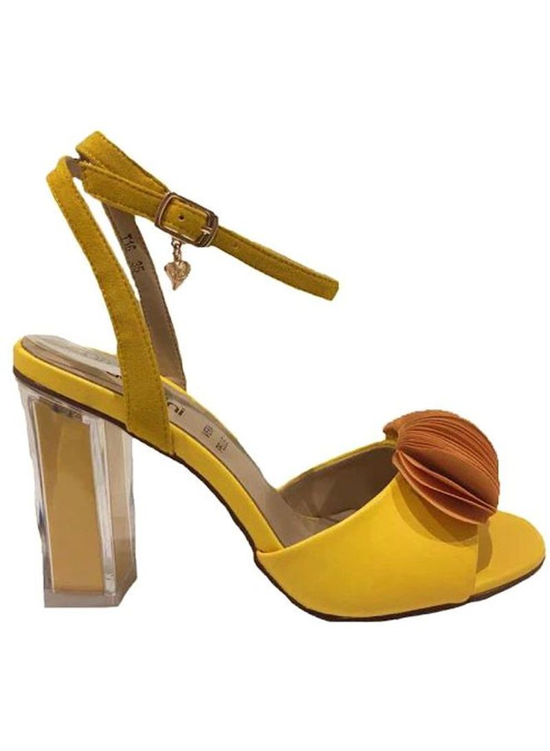 Open Toe Buckle Sandals Micro Yellow