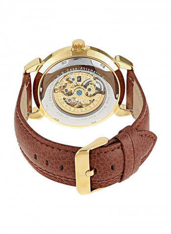 Men's Leather Analog Watch LA1717GGO