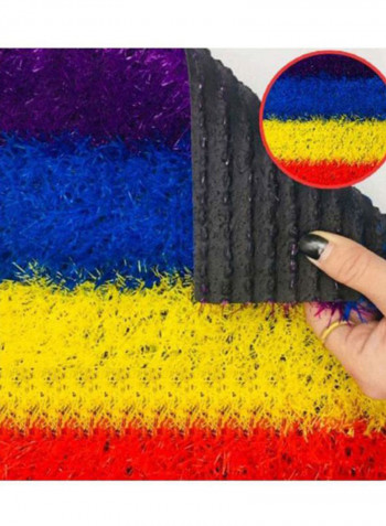 Rainbow Artificial Grass Carpet Red/Yellow/Blue 2x12meter