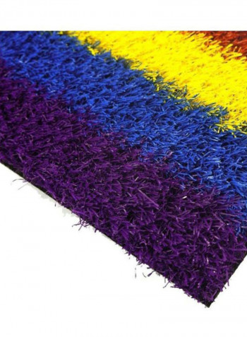 Rainbow Artificial Grass Carpet Red/Yellow/Blue 2x12meter