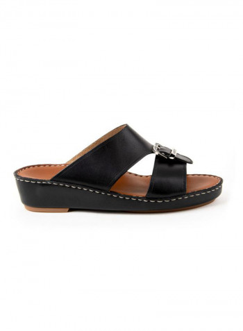 Leather Slip-on Arabic Sandals Novocalf Black