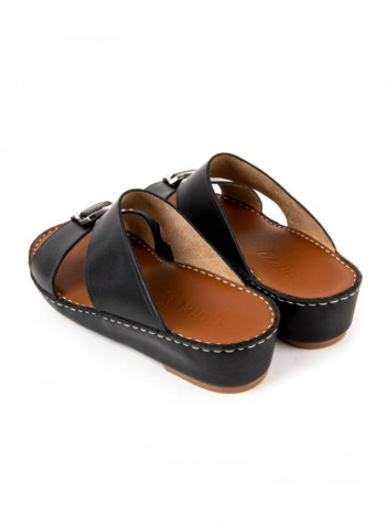 Leather Slip-on Arabic Sandals Novocalf Black