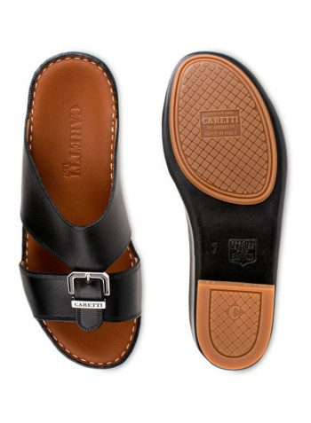 Leather Slip-on Arabic Sandals Novocalf Black