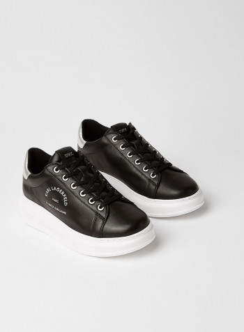 Maison Karl Logo Printed Low Top Sneaker Black/Silver