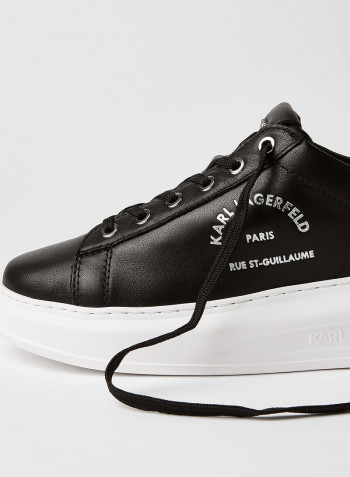 Maison Karl Logo Printed Low Top Sneaker Black/Silver