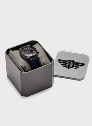 Men's Leather Analog Wrist Watch P 16010JSU-03