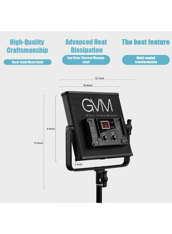 Dimmable LED Video Panel Light GVM-520LS-B Black