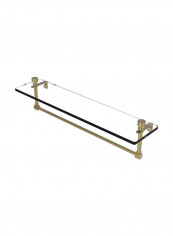 Foxtrot Vanity Integrated Towel Bar Glass Shelf Gold 22inch