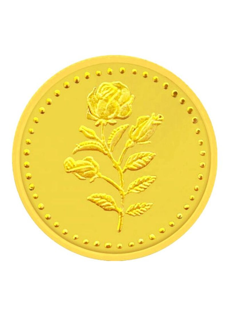 24 Karat 3g Gold Flower Design Coin
