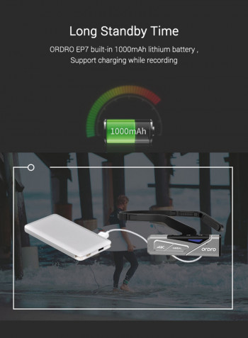 EP7 Head Wearable 4K 60fps Video Camera With Remote Control