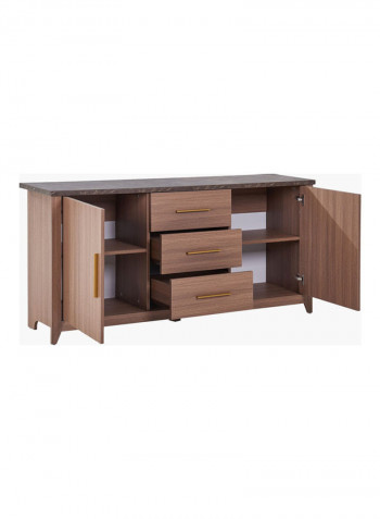 Kayna 3-Drawer Sideboard Brown