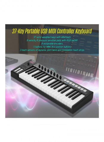 37-Key USB Portable Midi Controller Keyboard