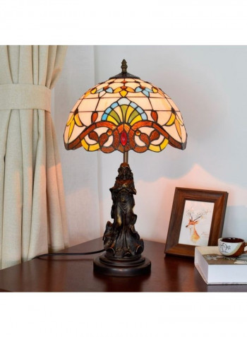 Retro Glass Shade Table Lamp Multicolour