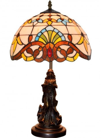Retro Glass Shade Table Lamp Multicolour