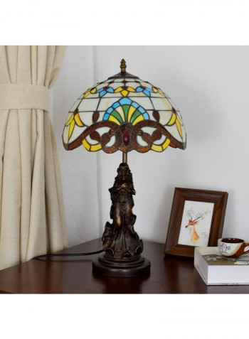 Retro Glass Shade Table Lamp Multicolour