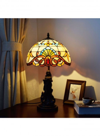 Retro Glass Shade Table Lamp Multicolour