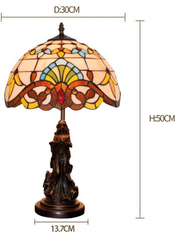 Retro Glass Shade Table Lamp Multicolour