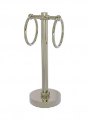 Vanity Top 2 Ring Twisted Accents Guest Towel Holder Polished Nickel 5x12x12inch