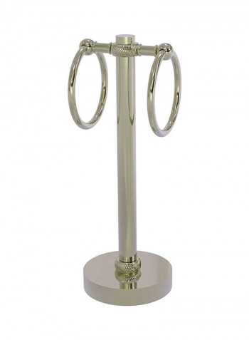 Vanity Top 2 Ring Twisted Accents Guest Towel Holder Polished Nickel 5x12x12inch
