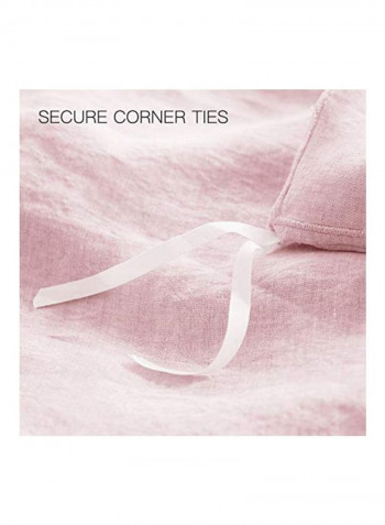3-Piece Duvet Cover Set Pink Twin