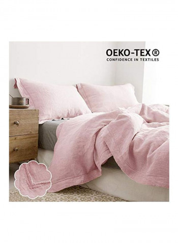 3-Piece Duvet Cover Set Pink Twin