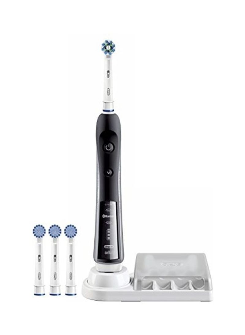 7000 Electric Rechargeable Toothbrush with Charger and 3 Brush Head Black/White 10.7inch