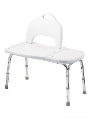 Adjustable Bath Safety Shower Bench Glacier/Silver 33.25 x 19.25inch