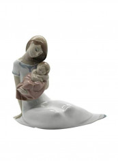 Mother With Nao Porcelain Figurine White/Beige/Brown 6.25x7inch