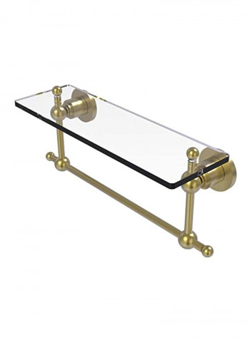 Brass Towel Bar With Glass Shelf Gold/Clear 16inch