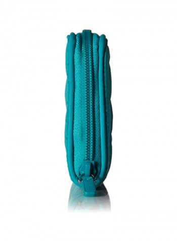 Microfiber Polyester Zipper Wallet Turquoise Sea