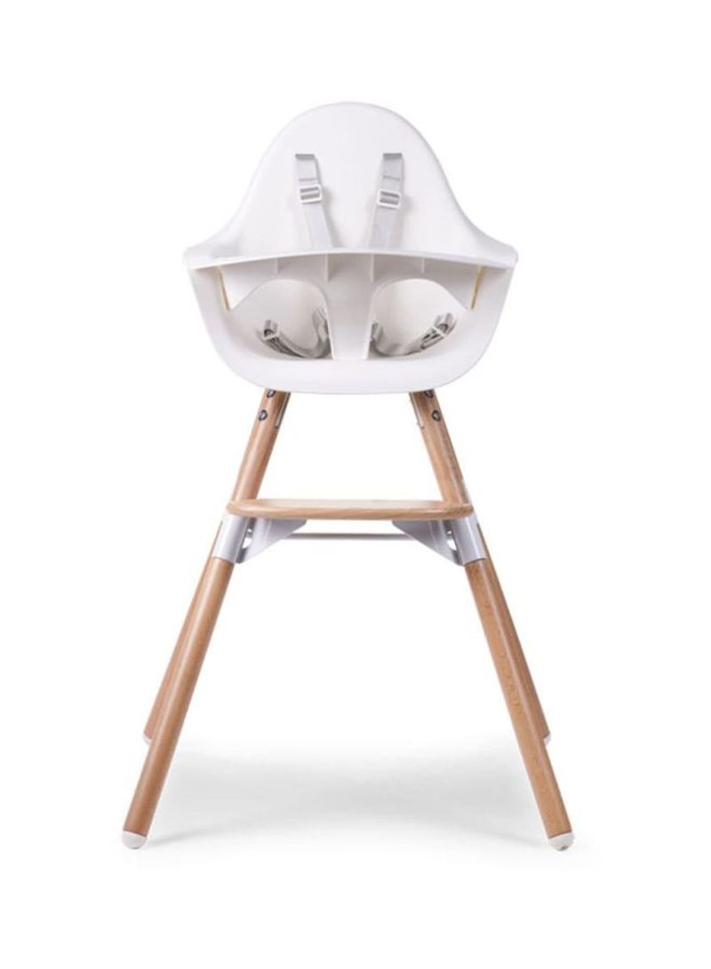 Evolu One 80 Degree Adjustable High Chair - Natural White