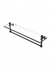 Foxtrot Vanity Integrated Towel Bar Glass Shelf Clear/Black 22inch