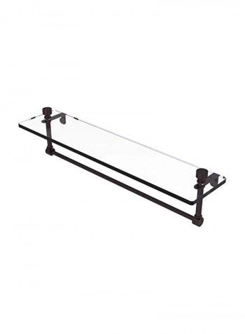 Foxtrot Vanity Integrated Towel Bar Glass Shelf Clear/Black 22inch