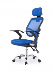 Breathable Office Chair with Bird Shaped Handrail Blue/Black