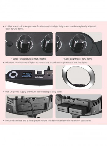 LED Ring Light 59x49.2x4centimeter Black