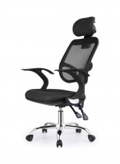 Breathable Office Chair with Bird Shaped Handrail Black