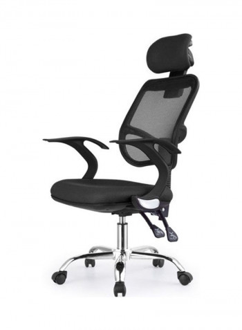 Breathable Office Chair with Bird Shaped Handrail Black