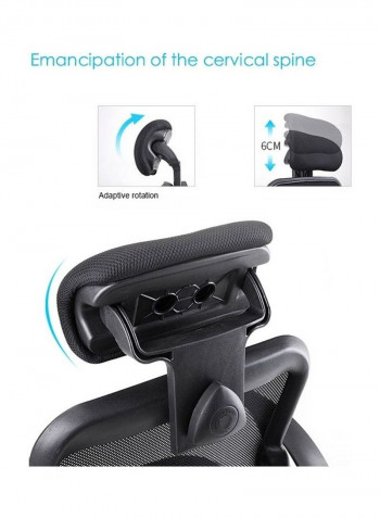 Breathable Office Chair with Bird Shaped Handrail Black