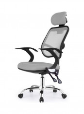 Breathable Office Chair with Bird Shaped Handrail Grey/Black