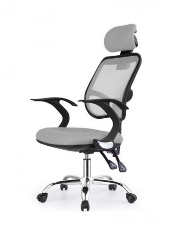Breathable Office Chair with Bird Shaped Handrail Grey/Black