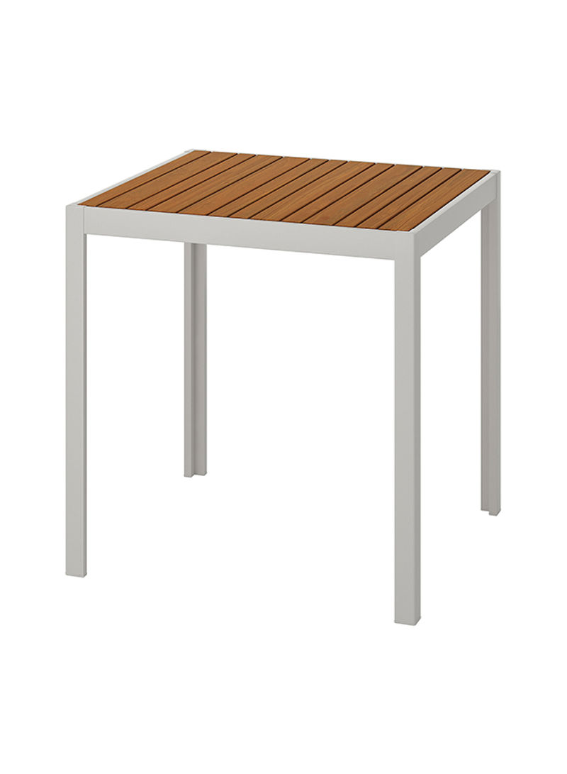 Wooden Outdoor Dining Table Grey/Brown 71 x 71 x 73centimeter