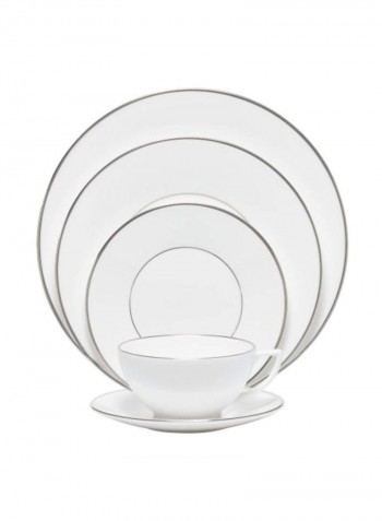 5-Piece Bone China Dinnerware Set White