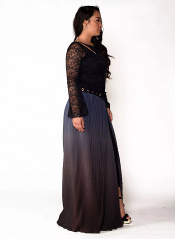 Arabian Day Dress Black/Lavender